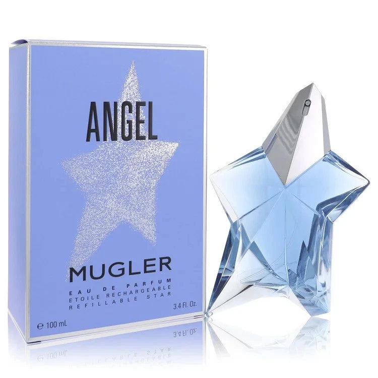 Angel Eau de Parfum Spray for Women – 3.3 oz / 100 ml – Refillable Star Bottle